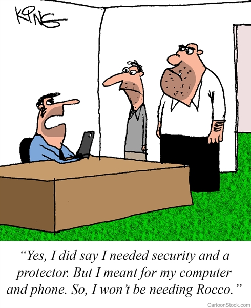 Humor - Cartoon: Computer and Phone System Security